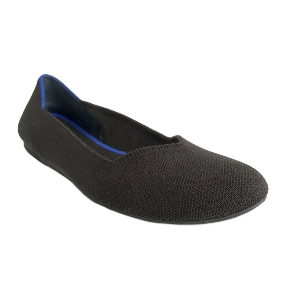 Rothy's Ballet Blue Halo Round Toe Flats Black 8.5
